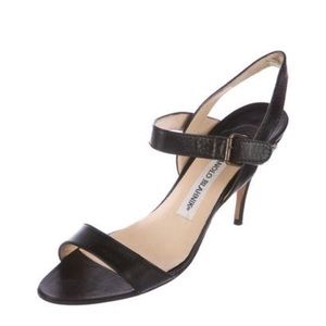 Manolo Blahnik Leather Ankle Strap Sandals